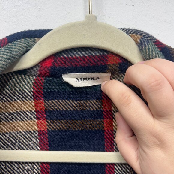 Adora Plaid Button-Down Longline Shirt Jacket Small Multicolor Shacket - Picture 2 of 10